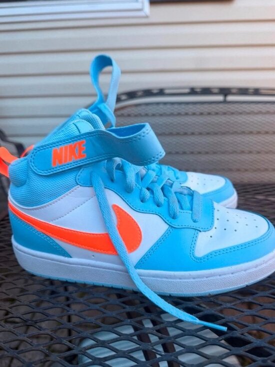 Nike Other - Nike Court Borough Mid 2 Blue Orange High Top Sneakers
